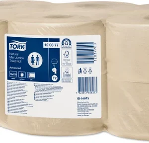 Tork Soft Mini Jumbo Toilet Natural Roll T2 Advanced 12 Rolls (120377)